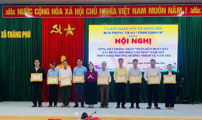 XÃ THĂNG PHÚ CÓ TRÊN 98% GIA ĐÌNH ĐẠT DANH HIỆU GIA ĐÌNH VĂN HOÁ