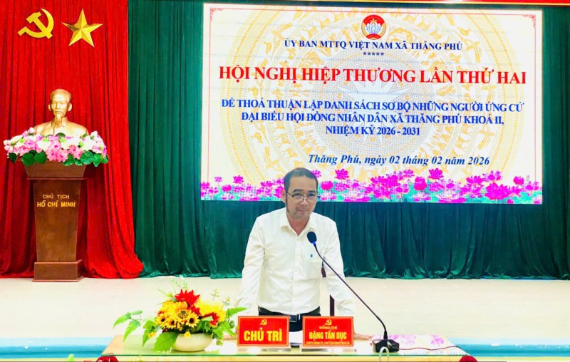 UỶ BAN MTTQ VIỆT NAM XÃ TỔ CHỨC HỘI NGHỊ HIỆP THƯƠNG LẦN THỨ HAI