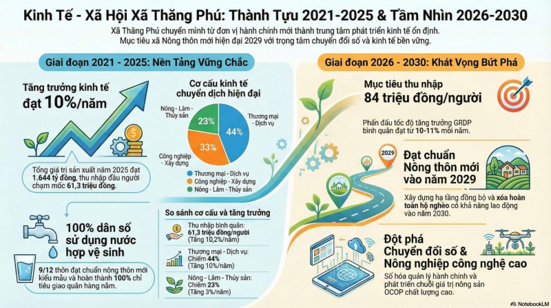 GIAI ĐOẠN 2021–2025: THĂNG PHÚ ĐẠT NHIỀU KẾT QUẢ NỔI BẬT TRONG PHÁT TRIỂN KINH TẾ – XÃ HỘI