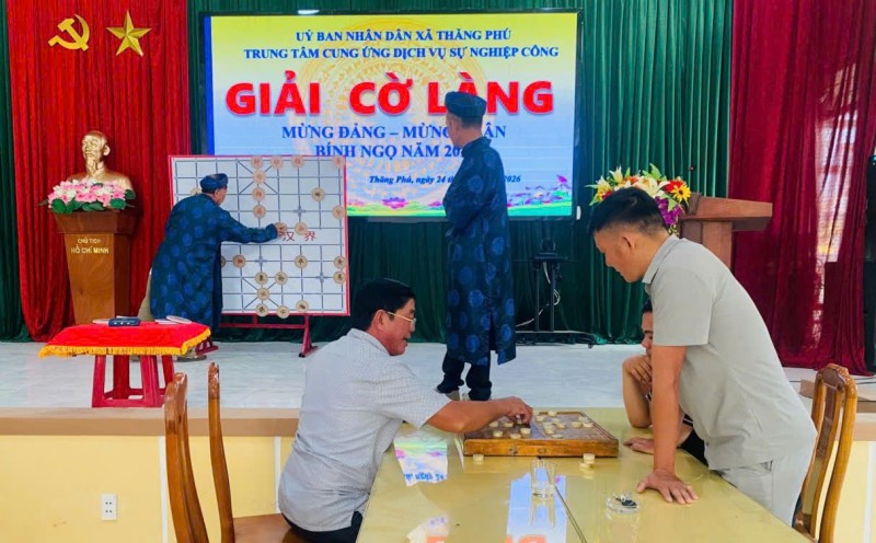 XÃ THĂNG PHÚ TỔ CHỨC GIẢI CỜ LÀNG MỪNG ĐẢNG MỪNG XUÂN BÍNH NGỌ 2026