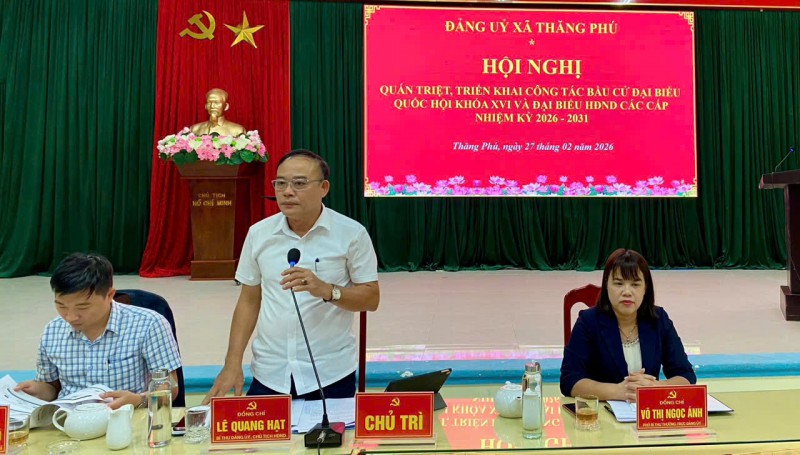 THĂNG PHÚ TRỰC BÁO, QUÁN TRIỆT VÀ TRIỂN KHAI CÔNG TÁC BẦU CỬ