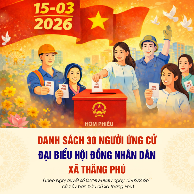 DANH SÁCH 30 NGƯỜI ỨNG CỬ ĐẠI BIỂU HỘI ĐỒNG NHÂN DÂN XÃ THĂNG PHÚ