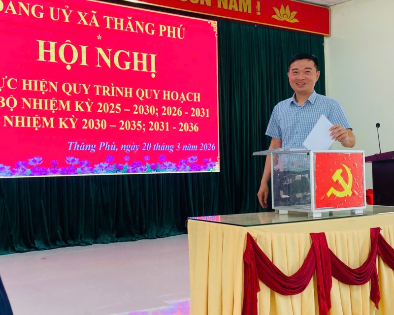 ĐẢNG ỦY XÃ THĂNG PHÚ TỔ CHỨC HỘI NGHỊ THỰC HIỆN QUY TRÌNH QUY HOẠCH CÁN BỘ LÃNH ĐẠO NHIỆM KỲ 2025-2030, 2026-2031; 2030-2035, 2031-2036