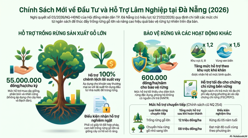 ĐÀ NẴNG BAN HÀNH NGHỊ QUYẾT HỖ TRỢ ĐẦU TƯ PHÁT TRIỂN LÂM NGHIỆP