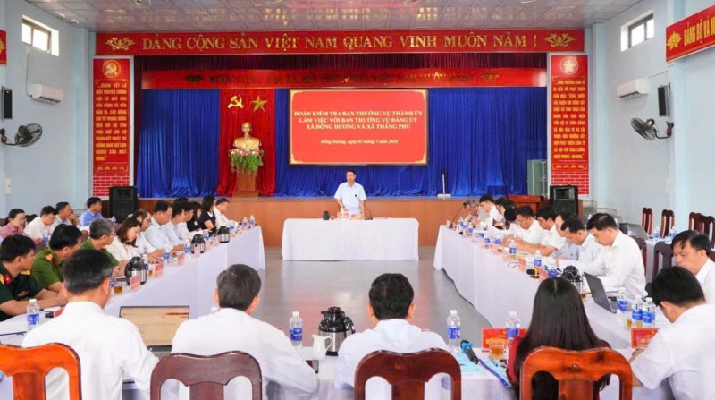 ĐOÀN KIỂM TRA BAN THƯỜNG VỤ THÀNH ỦY LÀM VIỆC VỚI XÃ THĂNG PHÚ