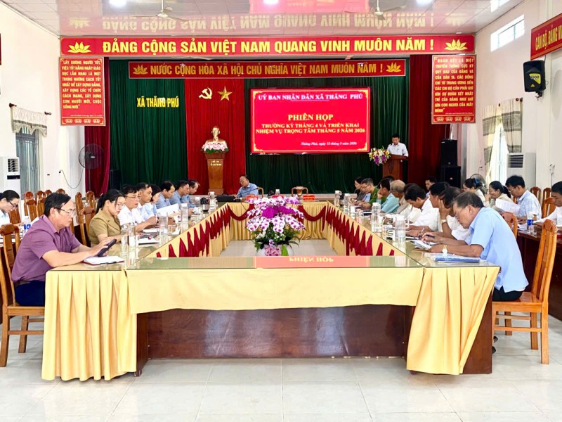 UBND XÃ THĂNG PHÚ TRIỂN KHAI NHIỆM VỤ THÁNG 5 NĂM 2026